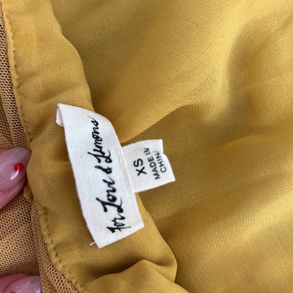 Mustard high low For Love and Lemons dress - Picture 5 of 9